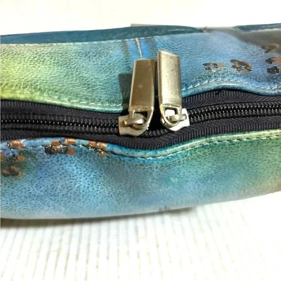 Biacci hand painted peacock feathers floral satchel handbag - Picture 4 of 6